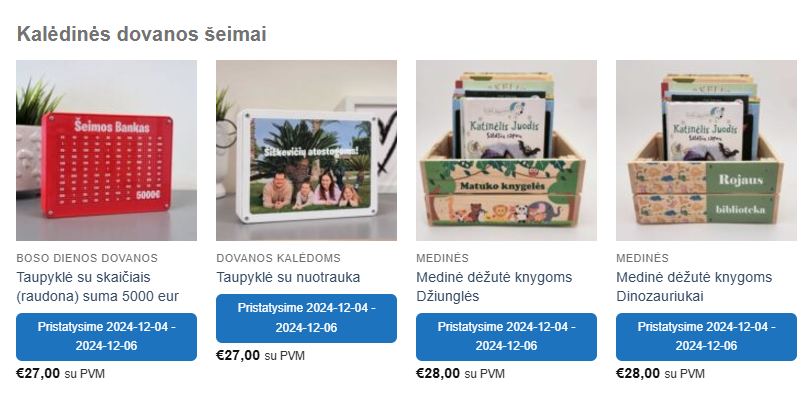 Dovanos Kalėdoms Internetu